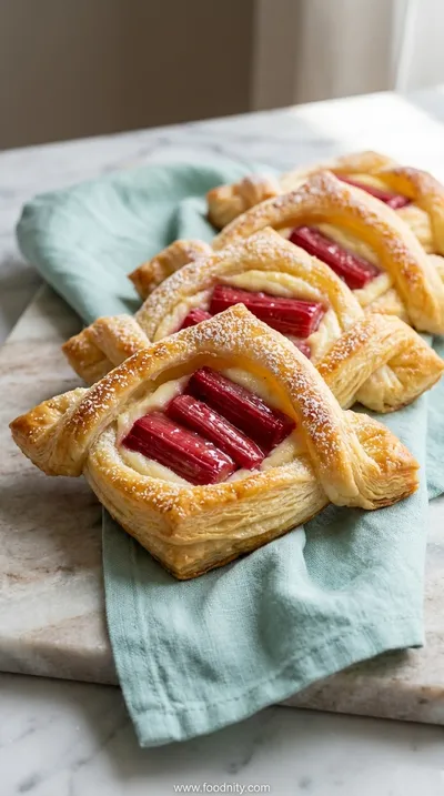 Rhubarb Cream Cheese Puff Pastries