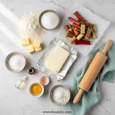 Rhubarb Cream Cheese Puff Pastries - cooking process