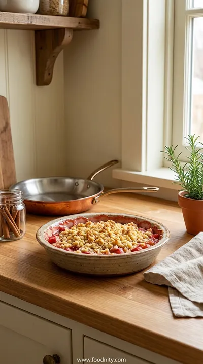 Traditional Rhubarb Crisp With Frozen Rhubarb