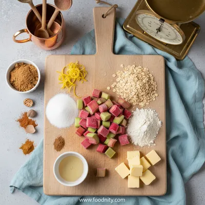 Traditional Rhubarb Crisp With Frozen Rhubarb - cooking process