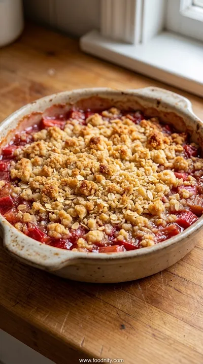 Traditional Rhubarb Crisp With Frozen Rhubarb