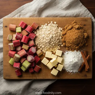 Traditional Rhubarb Crisp With Frozen Rhubarb - cooking process