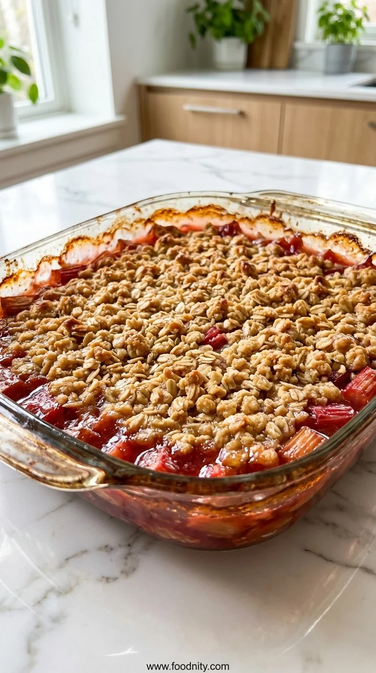Easy Rhubarb Crisp - feature image