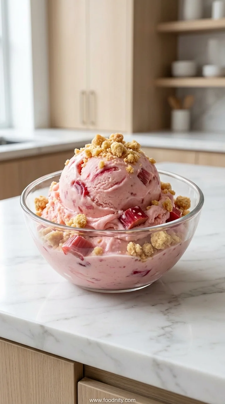 Rhubarb Crumble Ice Cream – Homemade Delight - feature image