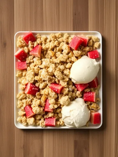 Rhubarb Crumble Ice Cream - ingredients preparation