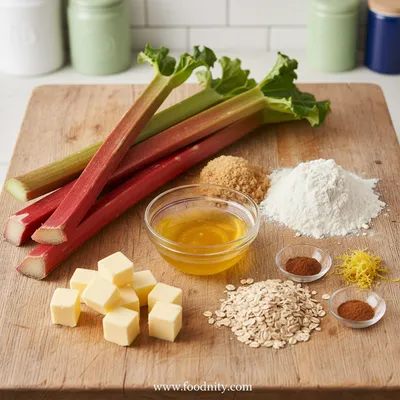 Quick Rhubarb Crumble Pie - cooking process