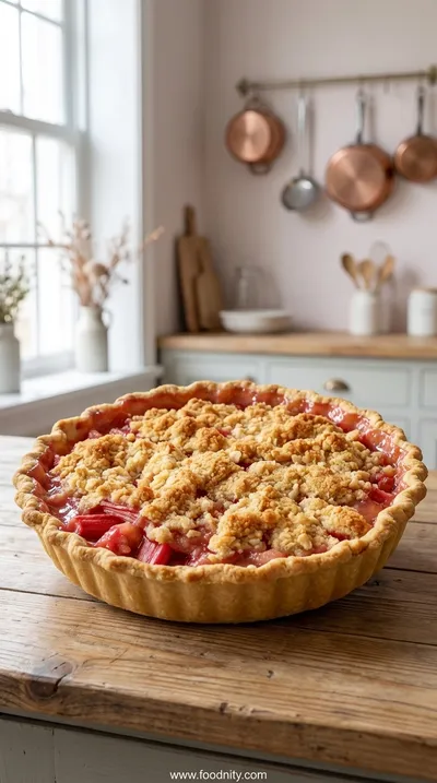 Quick Rhubarb Crumble Pie