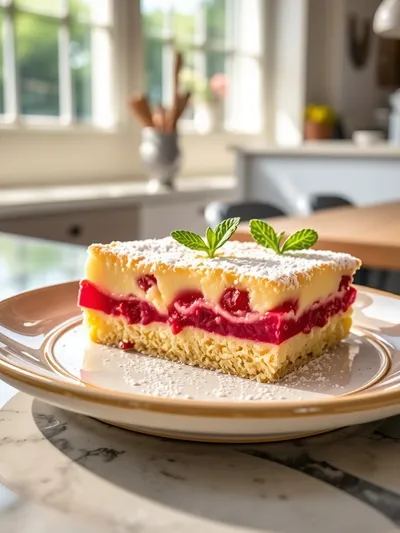 Rhubarb Custard Bars – Delicious Easy Dessert - cooking process