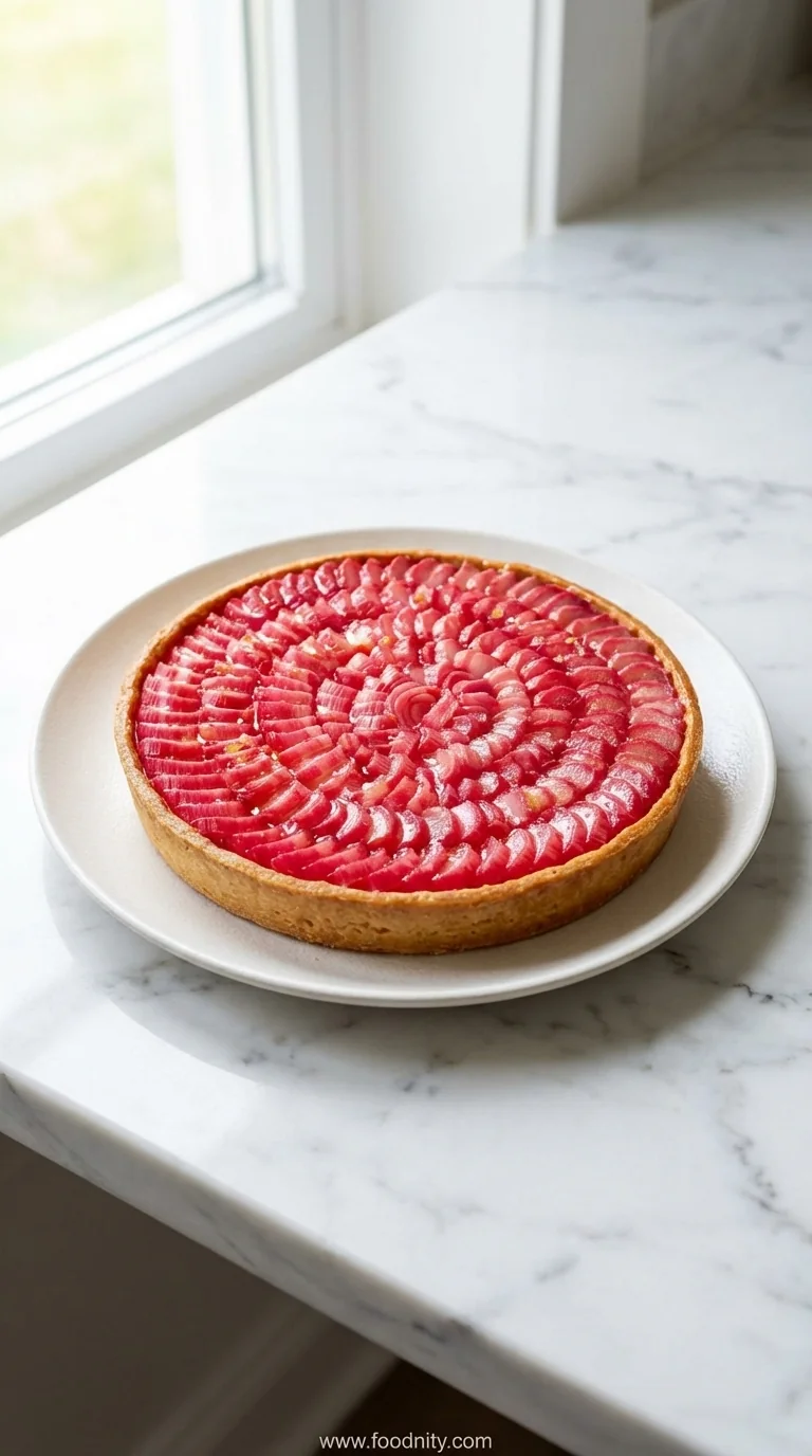 Rhubarb Ginger Custard Tart Recipe