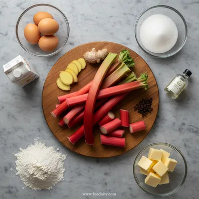 Rhubarb Ginger Custard Tart Recipe - cooking process