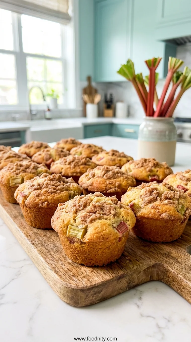 Best Rhubarb Muffins Recipe - feature image