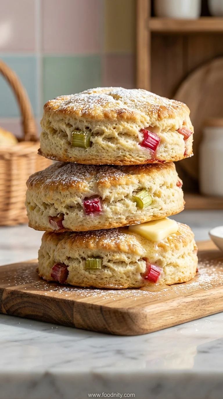 Rhubarb Scones – Light & Fluffy - feature image