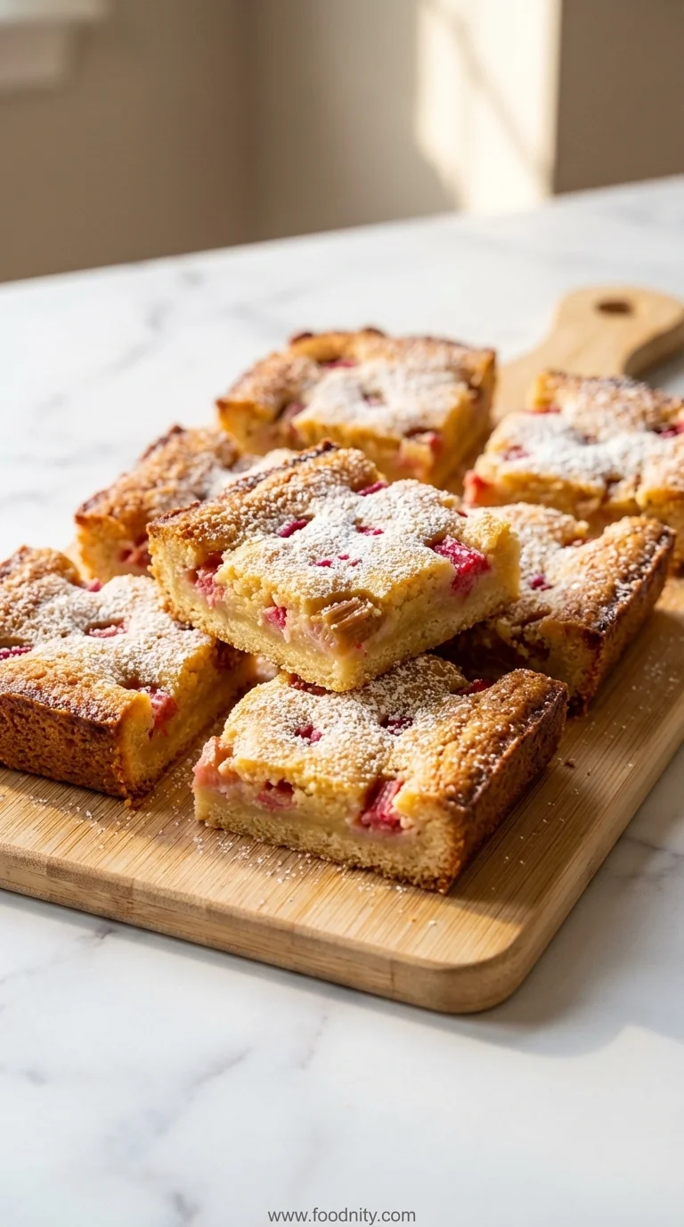 Rhubarb Shortbread Bars – Buttery, Best Recipe - feature image
