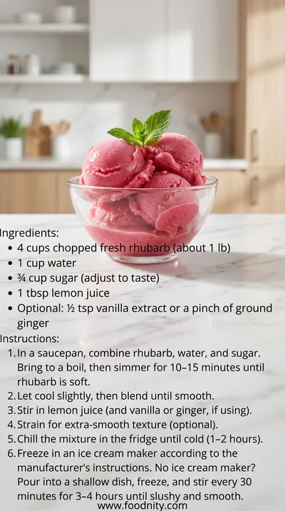 Rhubarb Sorbet - Refreshing Summer Dessert