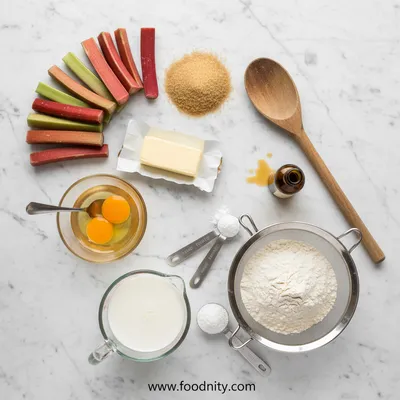 Rhubarb Upside-Down Cake - cooking process