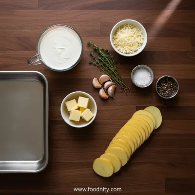 Roasted Garlic Potatoes Au Gratin - cooking process