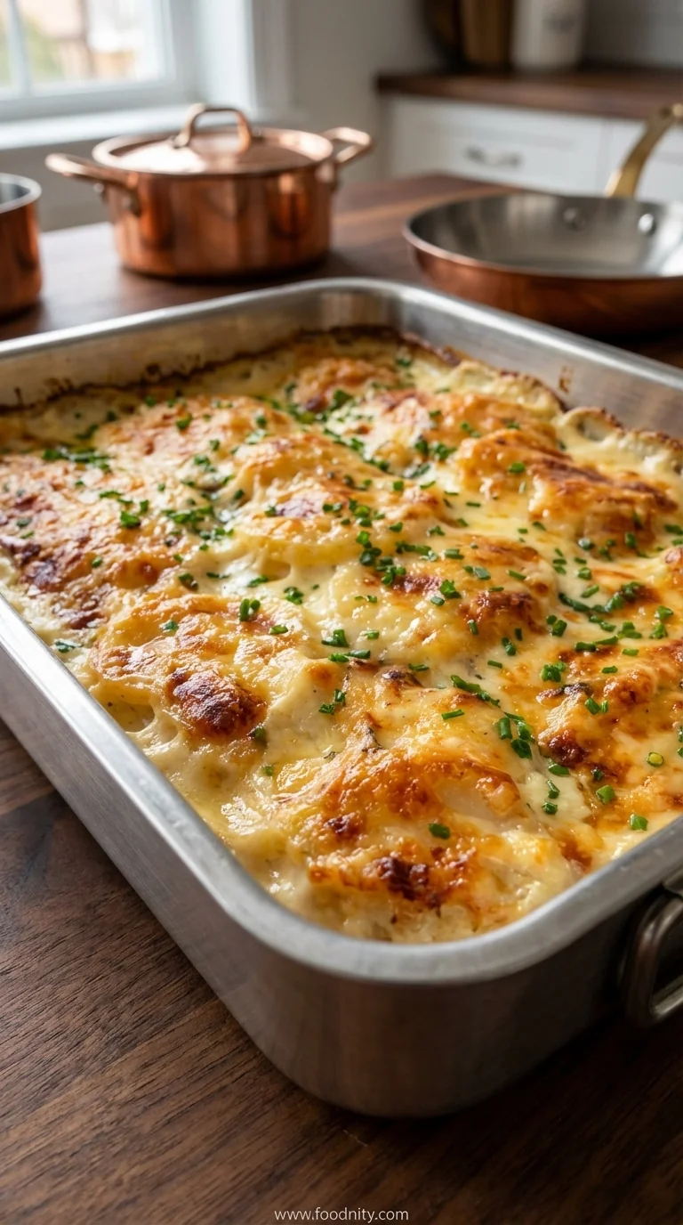 Roasted Garlic Potatoes Au Gratin - feature image