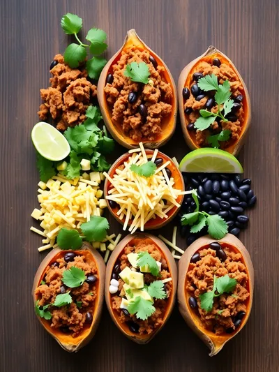 Savory Taco Stuffed Sweet Potatoes - ingredients preparation