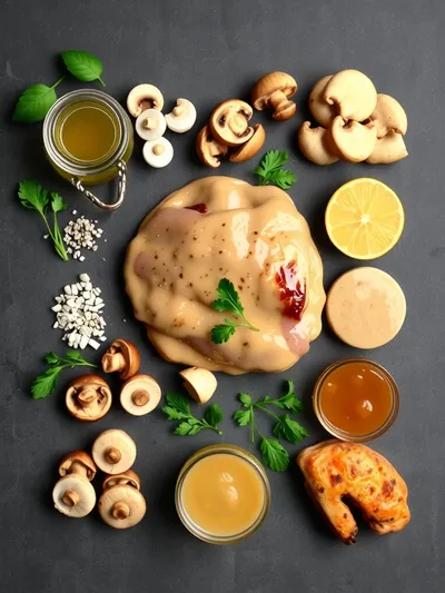 Skillet Chicken and Mushroom Sauce - ingredients preparation