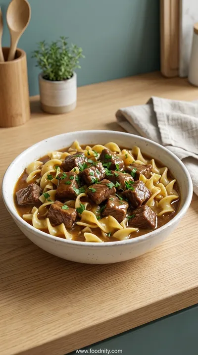 Slow Cooker Beef and Noodles