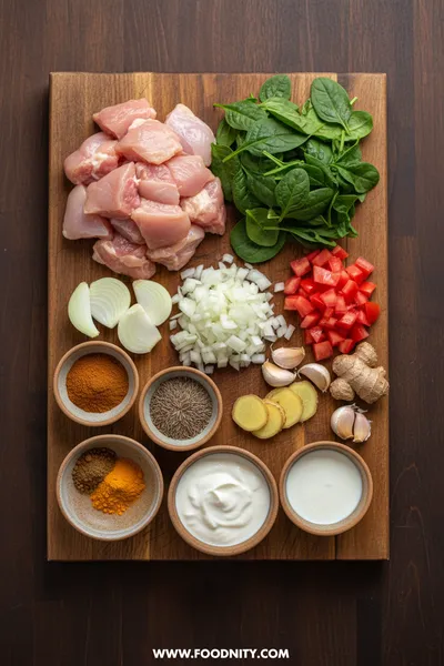 Slow Cooker Chicken Saag - cooking process