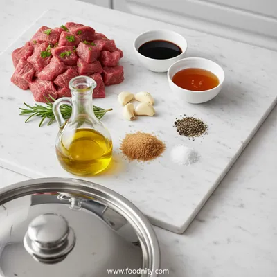 Slow Cooker Honey Garlic Beef - cooking process