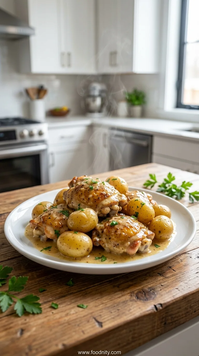 Slow Cooker Parmesan Garlic Chicken and Potatoes