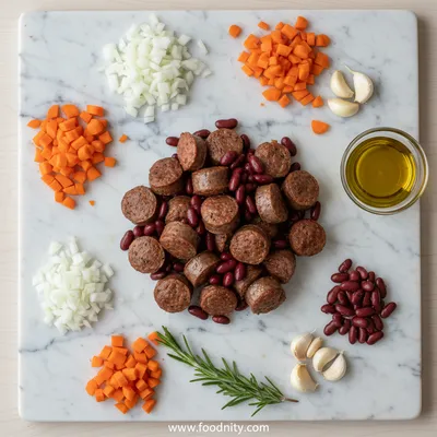 Slowcooker Beef Sausage & Bean Casserole - cooking process
