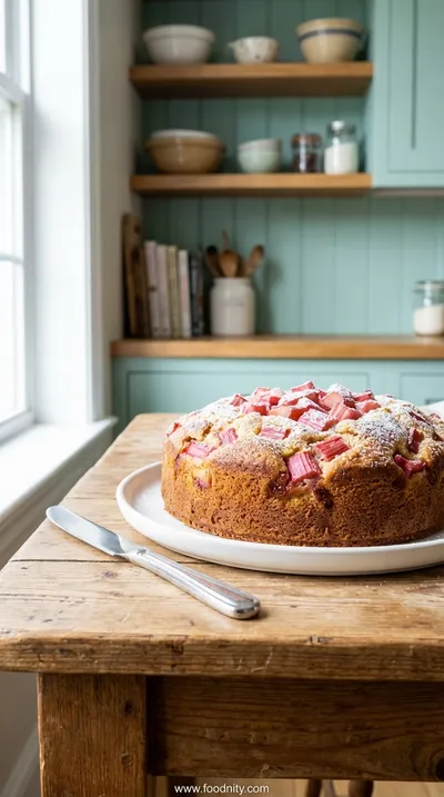 Sour Cream Rhubarb Coffee Cake – Easy Bake