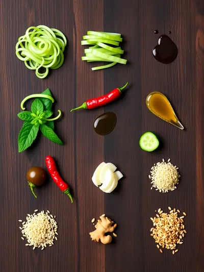 Spicy Asian Cucumber Salad - ingredients preparation