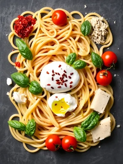 Spicy Burrata Rigatoni – Quick & Easy Pasta - ingredients preparation