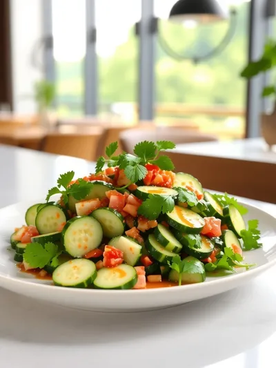 Spicy Cucumber Salad – Ready in 15 Minutes - ready to serve