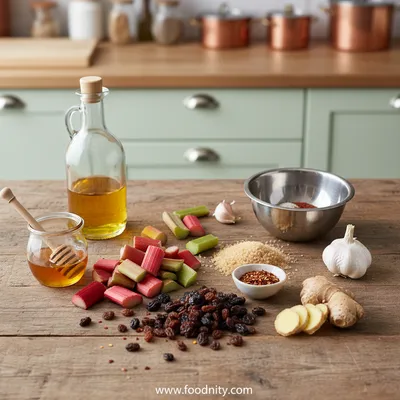Spicy Rhubarb Chutney With Raisins - cooking process