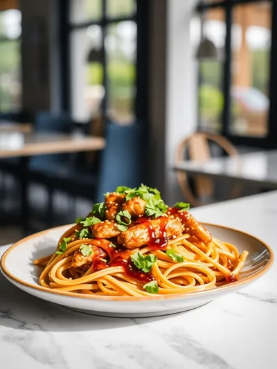 Sticky Garlic Chicken Noodles – Easy Weeknight Dinner - cooking process