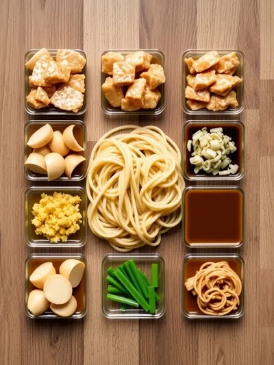 Sticky Garlic Chicken Noodles – Easy Weeknight Dinner - ingredients preparation