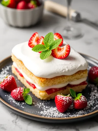 Strawberry and Cream Sponge Cake Recipe - ready to serve