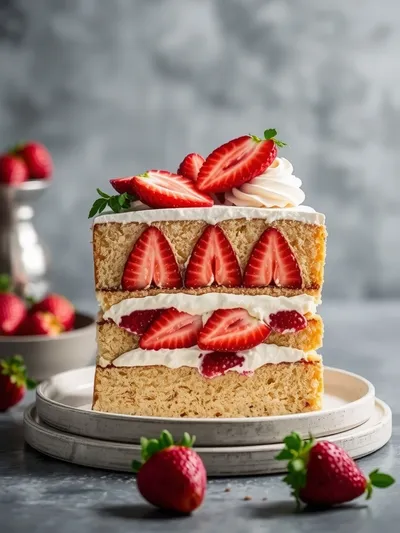 Strawberry and Cream Sponge Cake Recipe