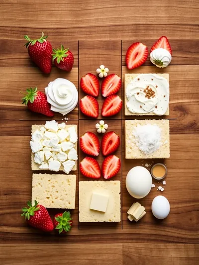 Strawberry and Cream Sponge Cake Recipe - ingredients preparation