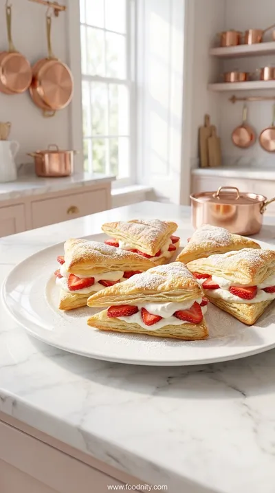Strawberry and Whipped Cream Puff Pastry Delights - ingredients preparation