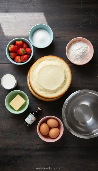 Easy Strawberry Cake - cooking process