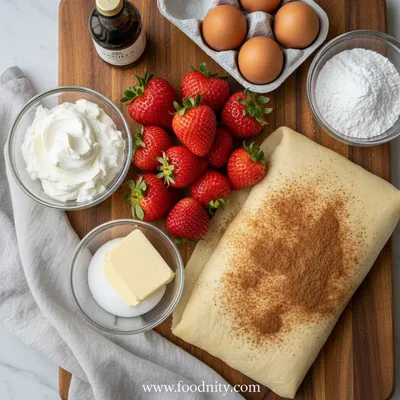 Strawberry Cheesecake Cinnabon Rolls - cooking process