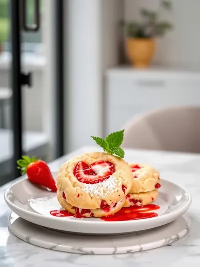 Strawberry Cheesecake Cookies - ready to serve