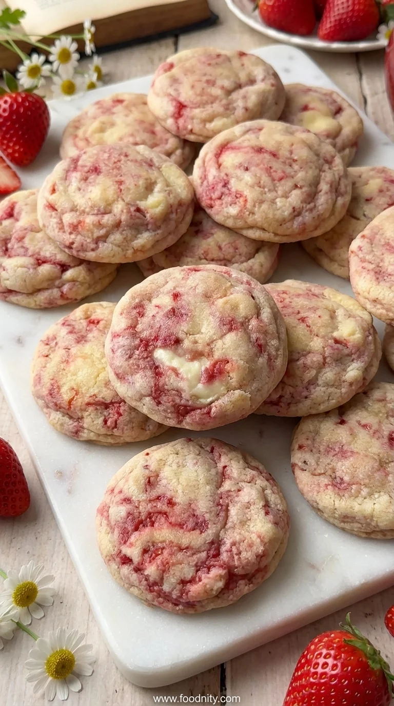 Strawberry Cheesecake Cookies Recipe - feature image