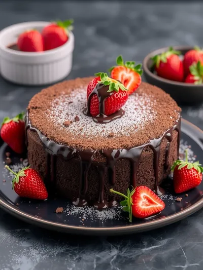 Strawberry Chocolate Cake - ready to serve