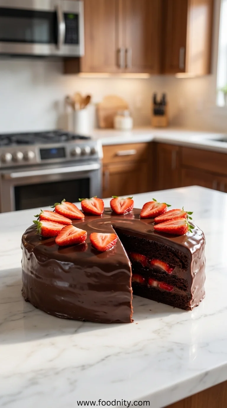 Strawberry Chocolate Cake - feature image