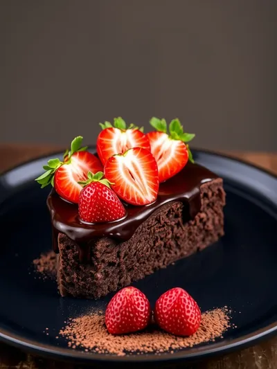 Strawberry Chocolate Shell Cake - ready to serve