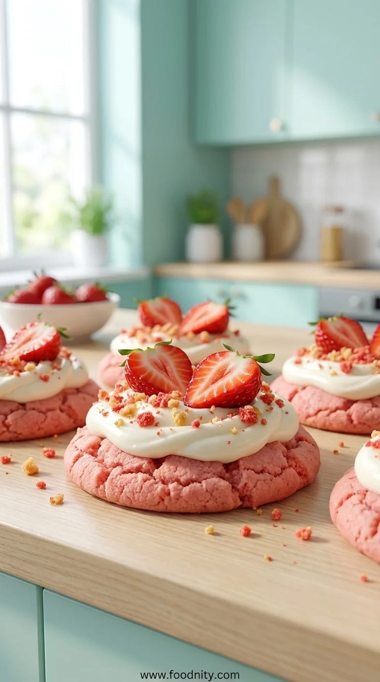 Strawberry Crunch Shortcake Cookies - feature image