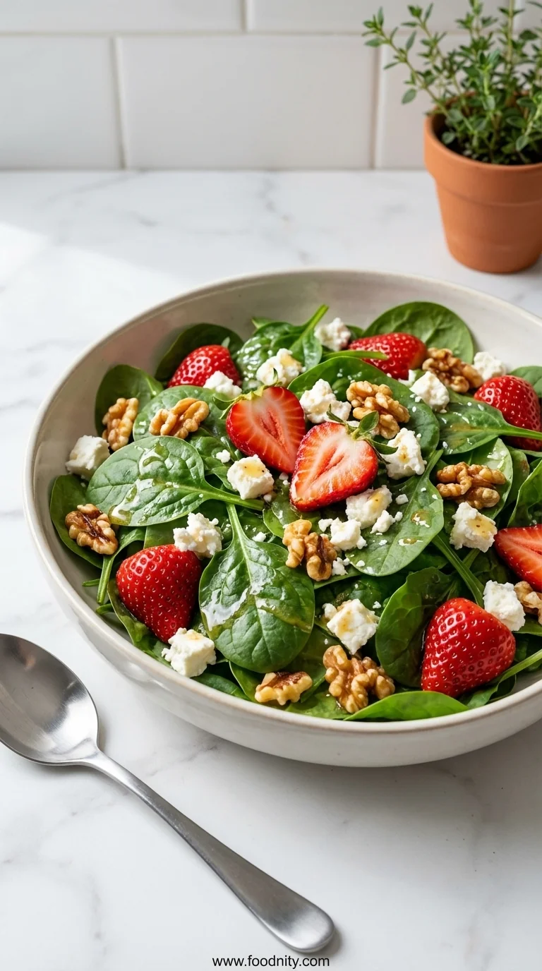 Strawberry Feta Spinach Salad - feature image
