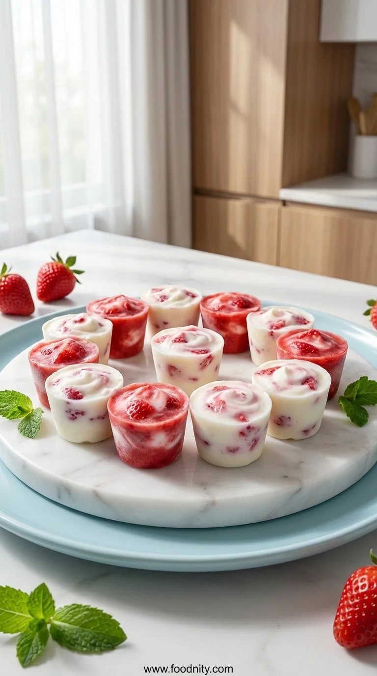 Strawberry Greek Yogurt Bites – Healthy Frozen Snack - feature image