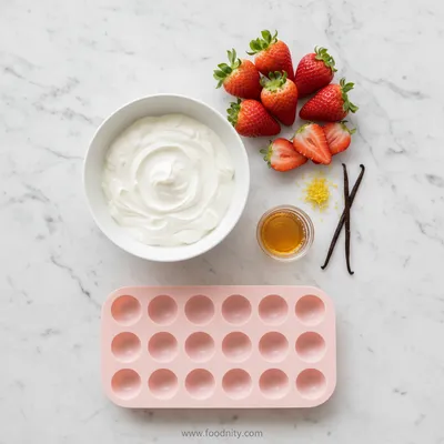 Strawberry Greek Yogurt Bites – Healthy Frozen Snack - cooking process